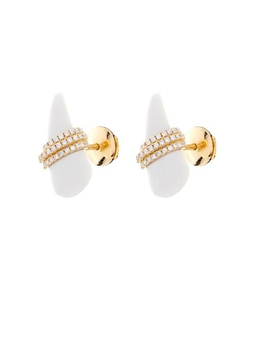 Elise Dray Diamond, White-agate & Gold Mini-horn Earrings