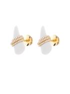 Elise Dray Diamond, White-agate & Gold Mini-horn Earrings