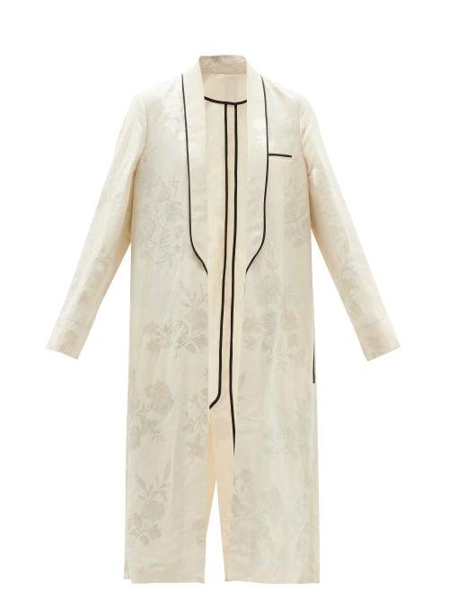 Haider Ackermann - Citrine Shawl-lapel Satin Robe Coat - Womens - White