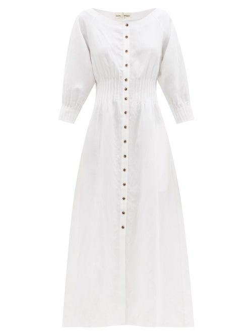 Matchesfashion.com Mara Hoffman - Amia Darted Lyocell-blend Midi Dress - Womens - White
