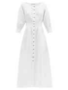 Matchesfashion.com Mara Hoffman - Amia Darted Lyocell-blend Midi Dress - Womens - White