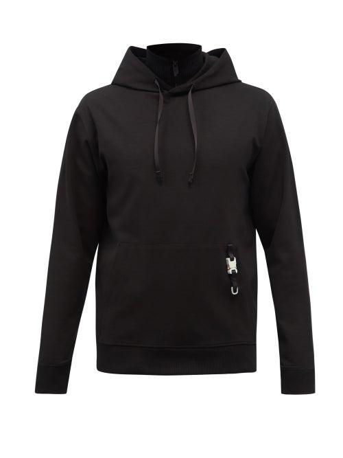 Mens Rtw 1017 Alyx 9sm - Rollercoaster-buckle Jersey Hooded Sweatshirt - Mens - Black