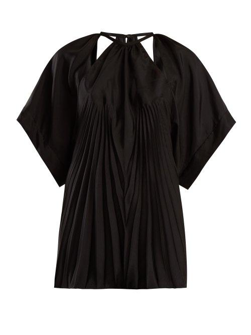 Matchesfashion.com Maison Margiela - Round Neck Pleated Detailed Top - Womens - Black