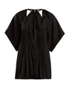 Matchesfashion.com Maison Margiela - Round Neck Pleated Detailed Top - Womens - Black