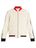 Gucci Logo-print Perforated-leather Bomber Jacket