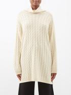 Toteme - Cable-knit Longline Sweater - Womens - Ivory