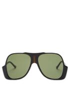 Matchesfashion.com Gucci - Oversized Aviator Acetate Sunglasses - Mens - Black