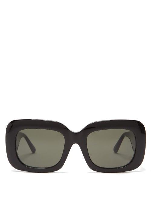 Matchesfashion.com Linda Farrow - Lavinia Square Acetate Sunglasses - Womens - Black