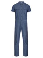 S0rensen Engineer Short-sleeved Cotton-chambray Jumpsuit