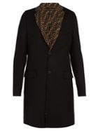 Fendi Logo-lapel Wool-blend Coat