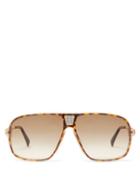 Matchesfashion.com Givenchy - Logo Grid Aviator Acetate And Metal Sunglasses - Womens - Brown Multi