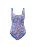 Matchesfashion.com Etro - Karabair Paisley-print Jersey Swimsuit - Womens - Blue Multi