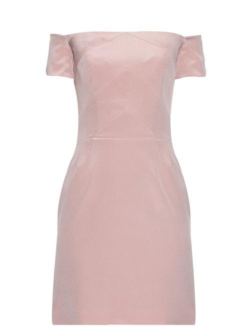Matchesfashion.com Raey - Off The Shoulder Silk Dress - Womens - Pink