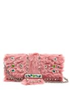 Prada Crystal-embellished Calf-hair Clutch