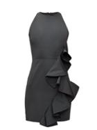 Matchesfashion.com Alexandre Vauthier - Ruffled-front Taffeta Mini Dress - Womens - Black
