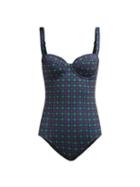 Matchesfashion.com Ephemera - Tartan Print Balconette Swimsuit - Womens - Green Print