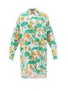 Matchesfashion.com Loewe Paula's Ibiza - Oversized Floral-print Cotton-poplin Shirt - Womens - White Multi