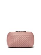 Matchesfashion.com Bottega Veneta - Intrecciato Leather Make Up Bag - Womens - Dark Pink
