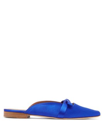 Matchesfashion.com Malone Souliers - X Roksanda Callista Satin Mules - Womens - Blue