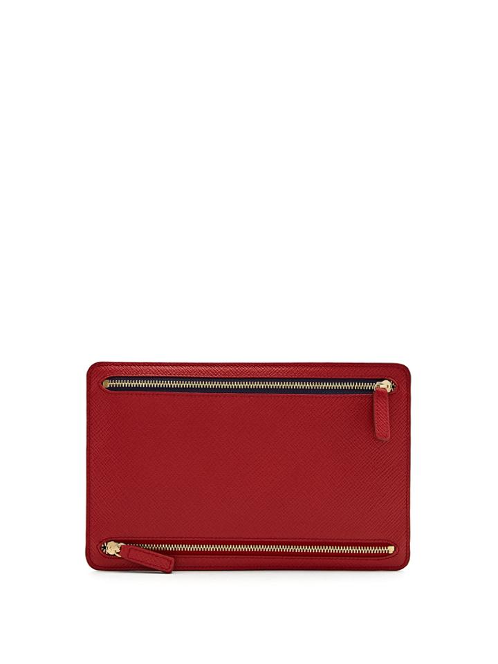 Smythson Panama Saffiano-leather Currency Wallet