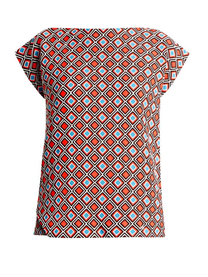 Issey Miyake Herbal Boat-neck Mosaic-print Top