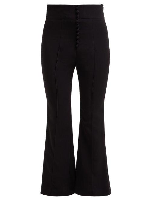 Matchesfashion.com Mame Kurogouchi - High Rise Flared Trousers - Womens - Black