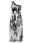 Ladies Rtw Christopher Kane - Mindscape One-shoulder Cotton-jersey Dress - Womens - Black White