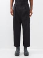 Loewe - Deep-rise Cotton-gabardine Trousers - Mens - Black
