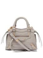 Matchesfashion.com Balenciaga - Neo Classic City Mini Crocodile-effect Leather Bag - Womens - Light Grey