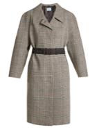 Prada Houndstooth Checked Wool-blend Coat