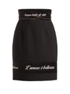 Matchesfashion.com Dolce & Gabbana - L'amore  Bellezza Appliqud Skirt - Womens - Black