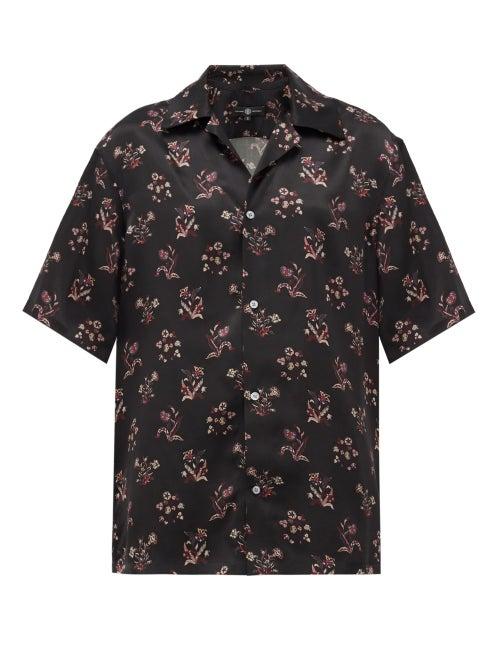 Matchesfashion.com Edward Crutchley - Floral-print Silk Shirt - Womens - Black Multi