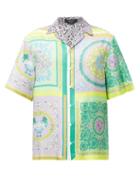 Matchesfashion.com Versace - Baroque-print Cuban-collar Silk Shirt - Mens - Multi