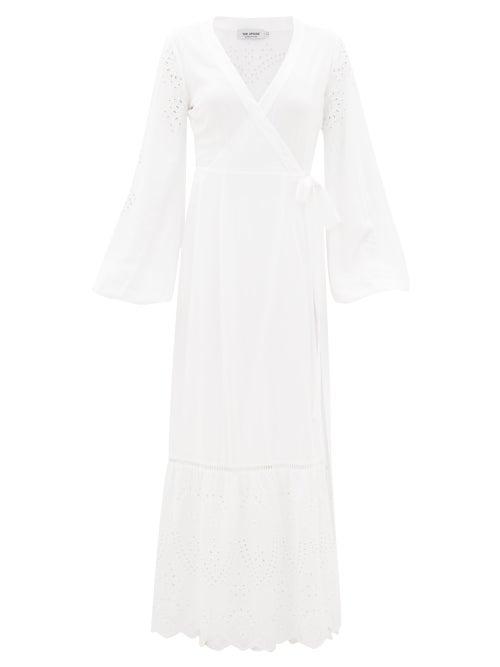 Matchesfashion.com The Upside - Kate Broderie Anglaise Wrap Dress - Womens - White
