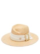 Matchesfashion.com Maison Michel - Virginie Ribbon-trim Straw Hat - Womens - Beige White