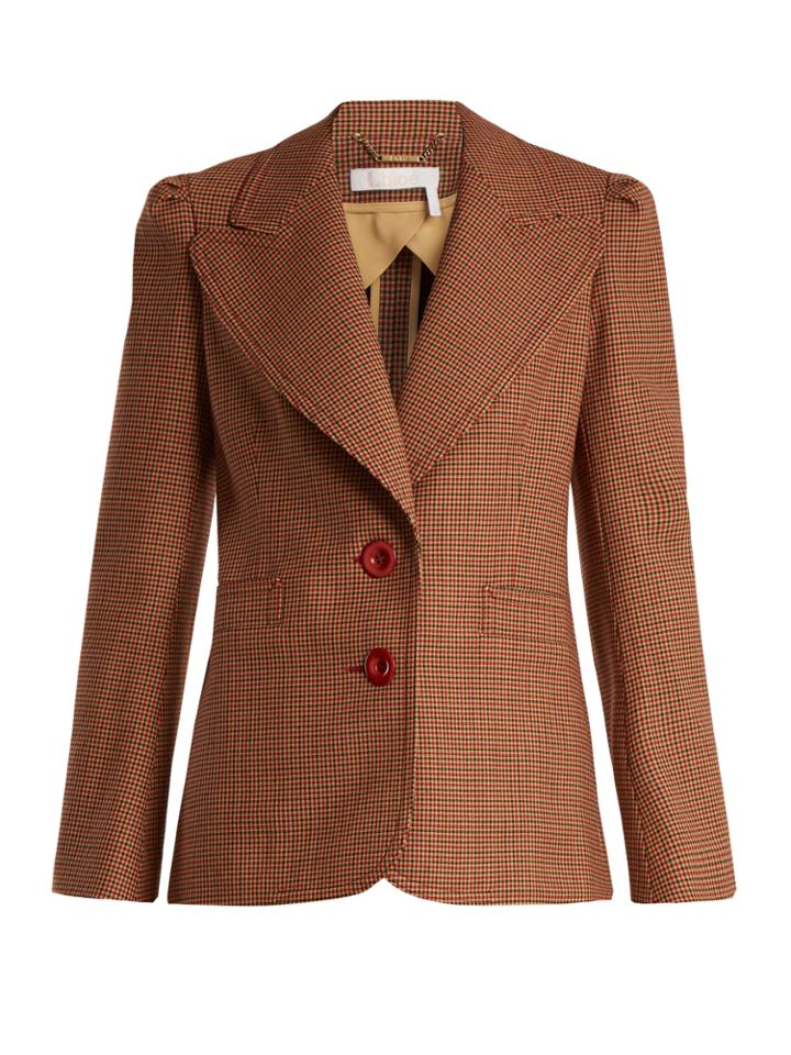 Chloé Micro-checked Single-breasted Jacket