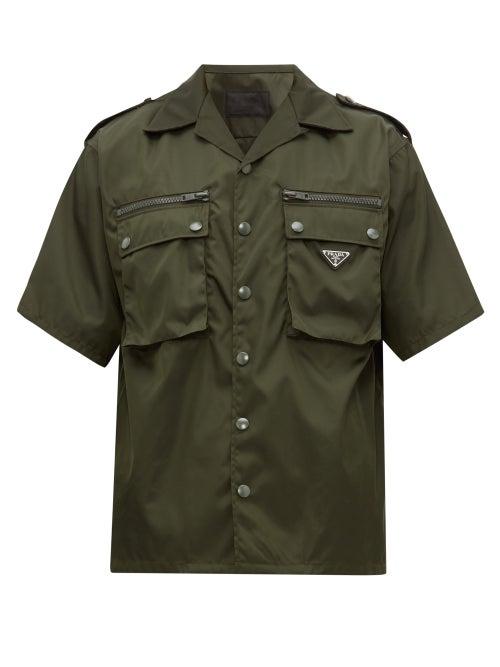 Matchesfashion.com Prada - Zip Pocket Nylon Shirt - Mens - Khaki