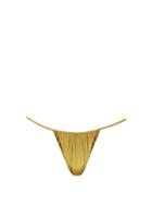 Ladies Beachwear Isa Boulder - Leaf High-cut Ruched Bikini Briefs - Womens - Gold