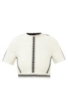 Alexander Mcqueen - Spine-jacquard Knitted Cropped Top - Womens - Ivory