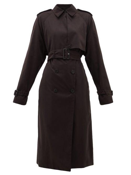 Matchesfashion.com The Row - Triana Belted Brushed-twill Trench Coat - Womens - Black