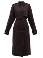 Matchesfashion.com The Row - Triana Belted Brushed-twill Trench Coat - Womens - Black