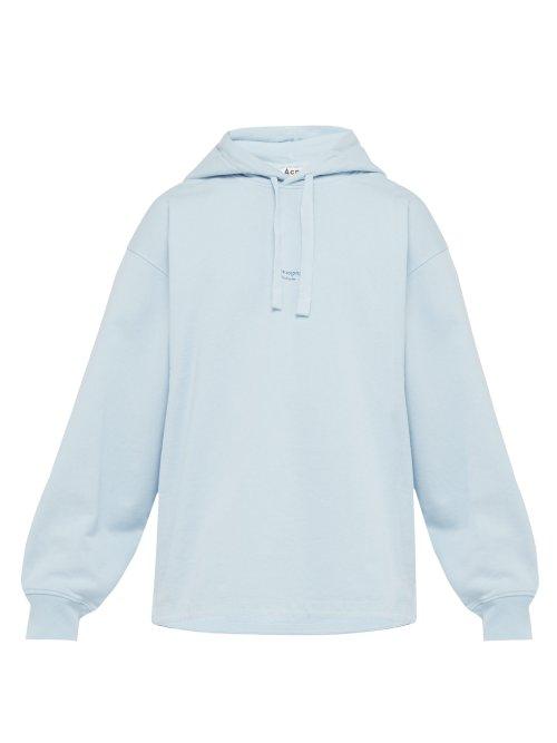Matchesfashion.com Acne Studios - Fagan Logo Stamp Oversized Hooded Sweatshirt - Mens - Light Blue