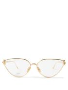 Loewe - Cat-eye Metal Glasses - Womens - Gold