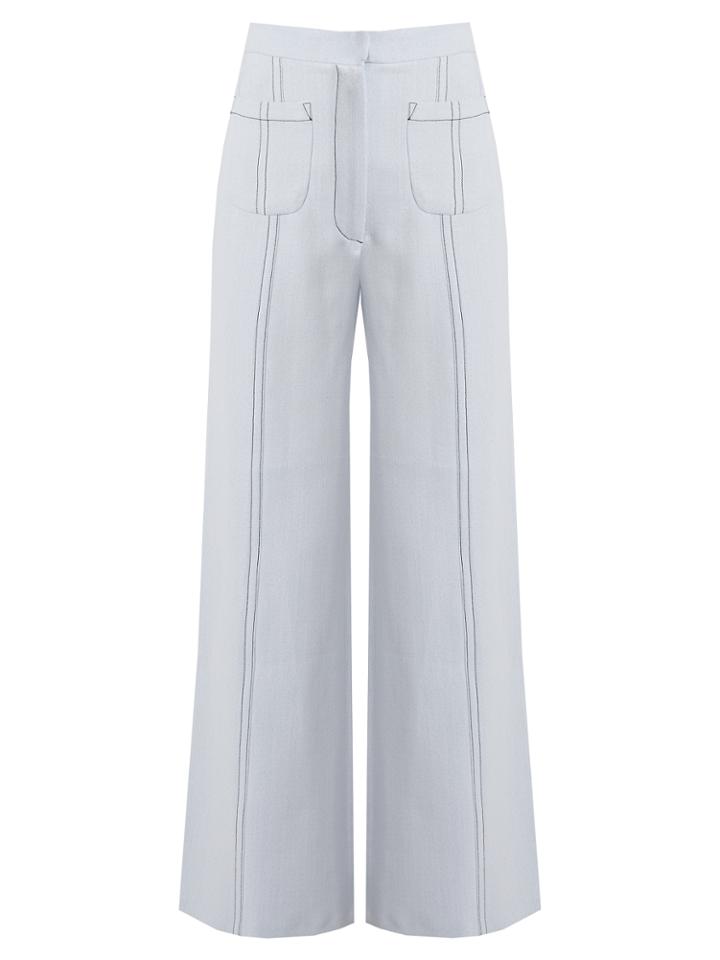 Emilia Wickstead Sally Wide-leg Cropped Crepe Trousers