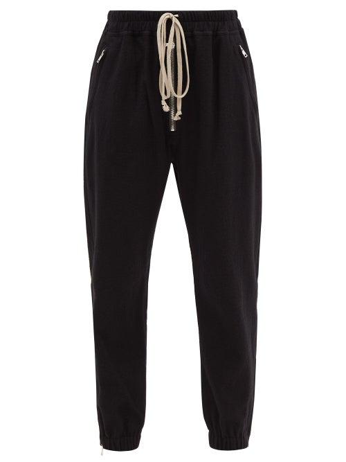 Rick Owens - Drawstring Wool-blend Flannel Sweatpants - Womens - Black