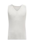 Mens Rtw Homme Pliss Issey Miyake - Technical-pleated Jersey Tank Top - Mens - Light Grey