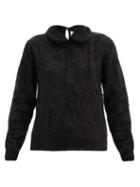 Matchesfashion.com Noir Kei Ninomiya - Peter Pan-collar Brushed-cashmere Sweater - Womens - Black