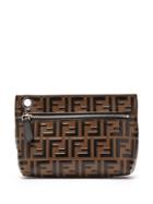 Fendi Ff-embossed Leather Pouch