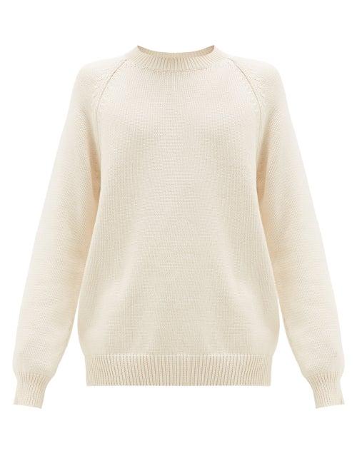 Matchesfashion.com Raey - Oversized Crew-neck Cotton-blend Sweater - Mens - Ivory
