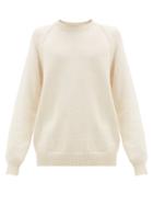 Matchesfashion.com Raey - Oversized Crew-neck Cotton-blend Sweater - Mens - Ivory